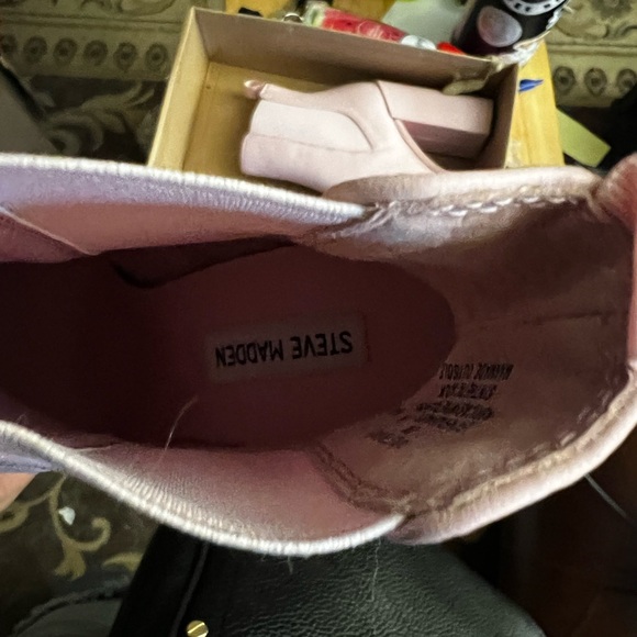 Light Pink Steve Madden Leather Platform Heels - Picture 4 of 6